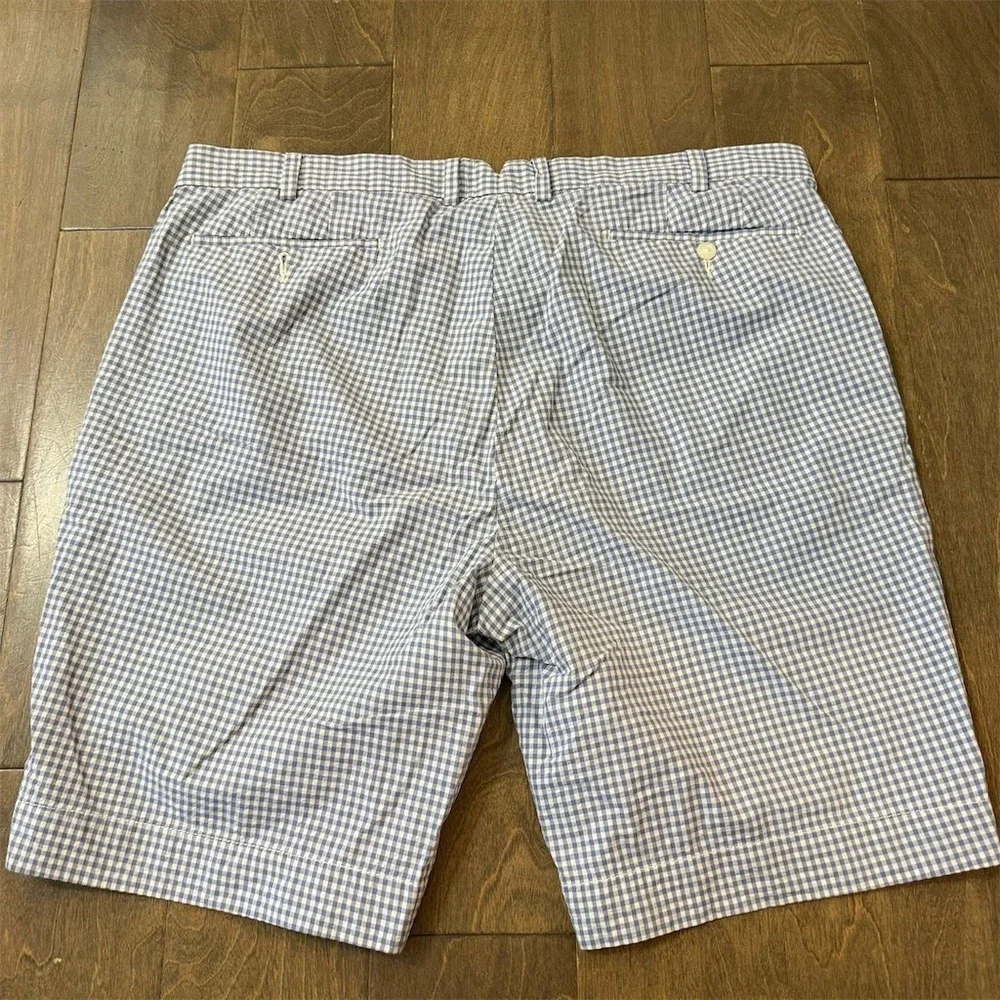 Polo Ralph Lauren Men's Chino Shorts 38 Blue White Gingham‎ Check Flat